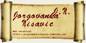 Jorgovanka Nišavić vizit kartica